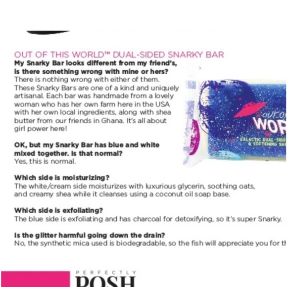 Perfectly Posh~Out of This World~Snarky Bar~Dual Sided~New/Sealed - Picture 2 of 3